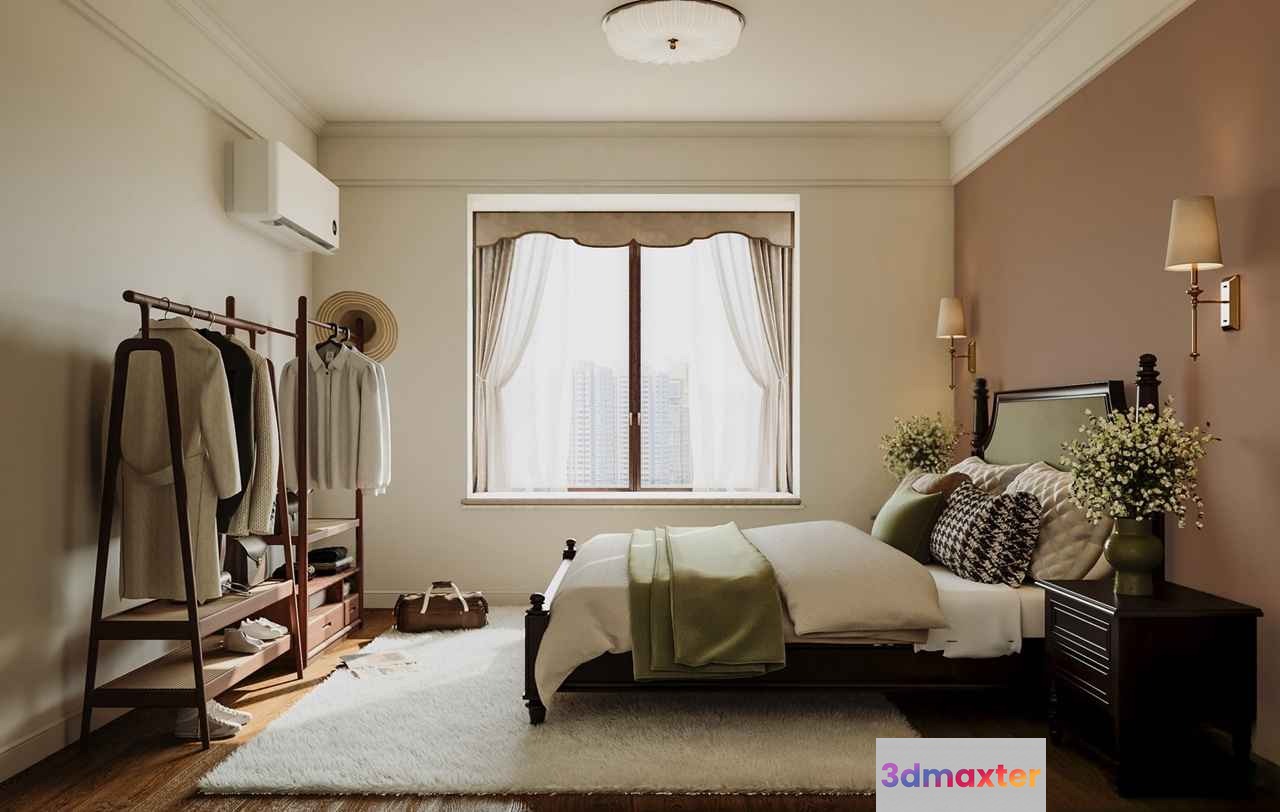 Cozy Bedroom 3D Model - 17522 - CORONA Render