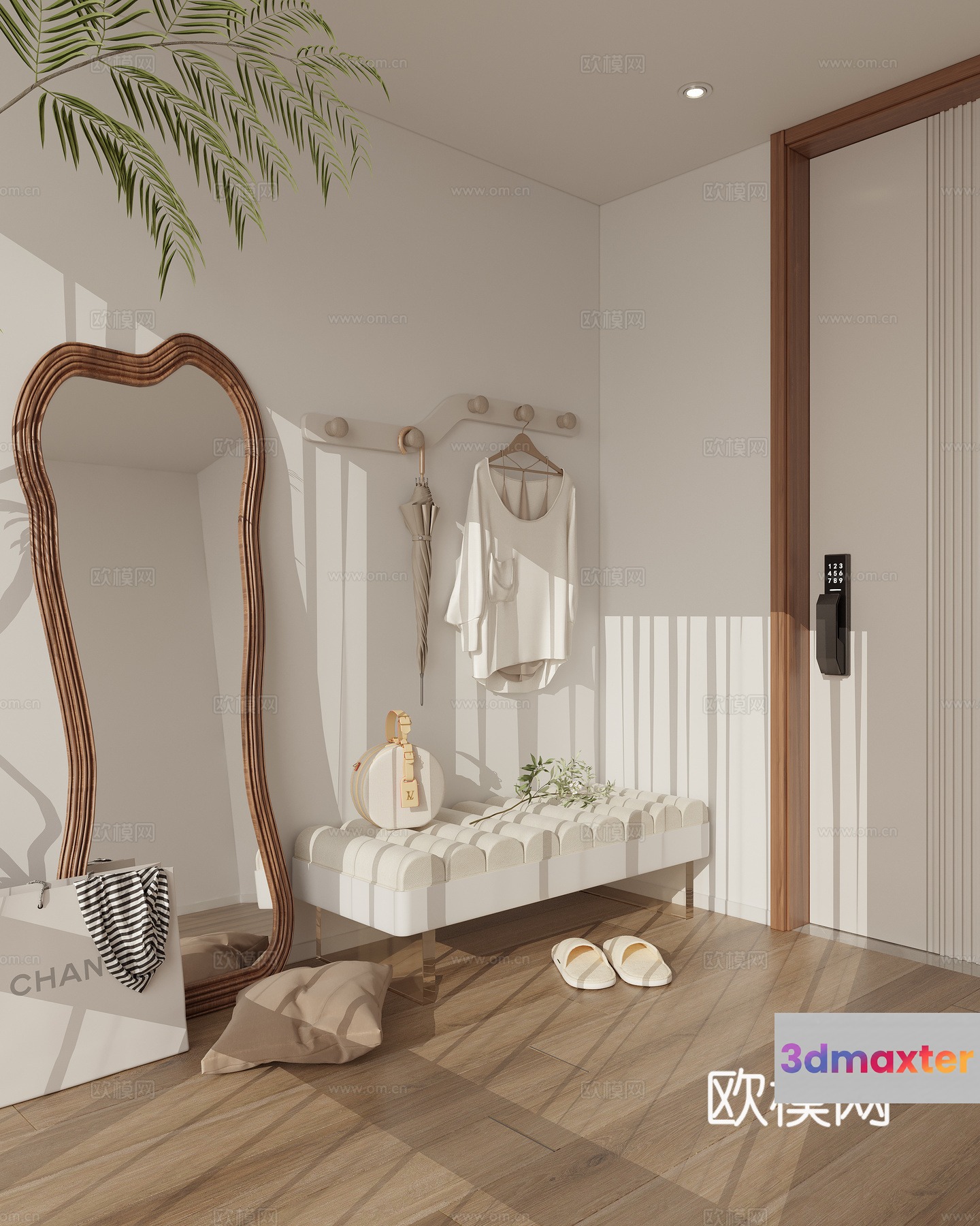 A White Bench 3D Model - 1408 - CORONA Render
