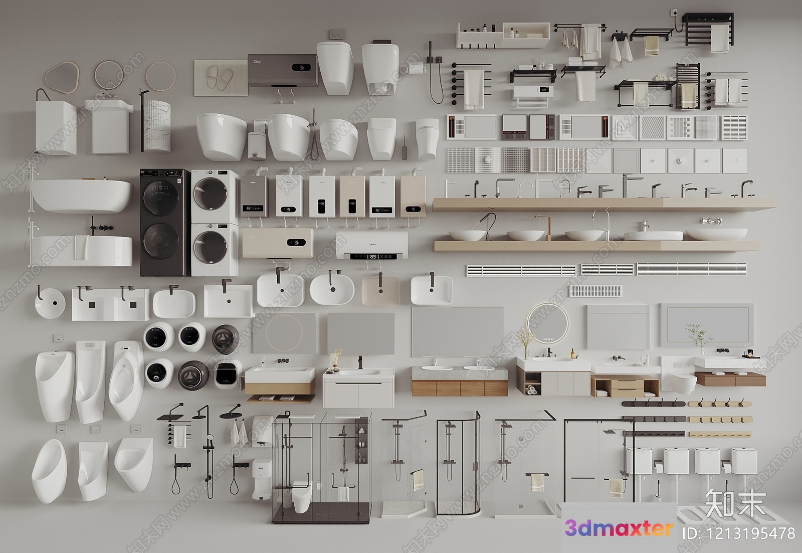 Modern Bathroom Fixtures 3D Model - 11922 - VRAY Render