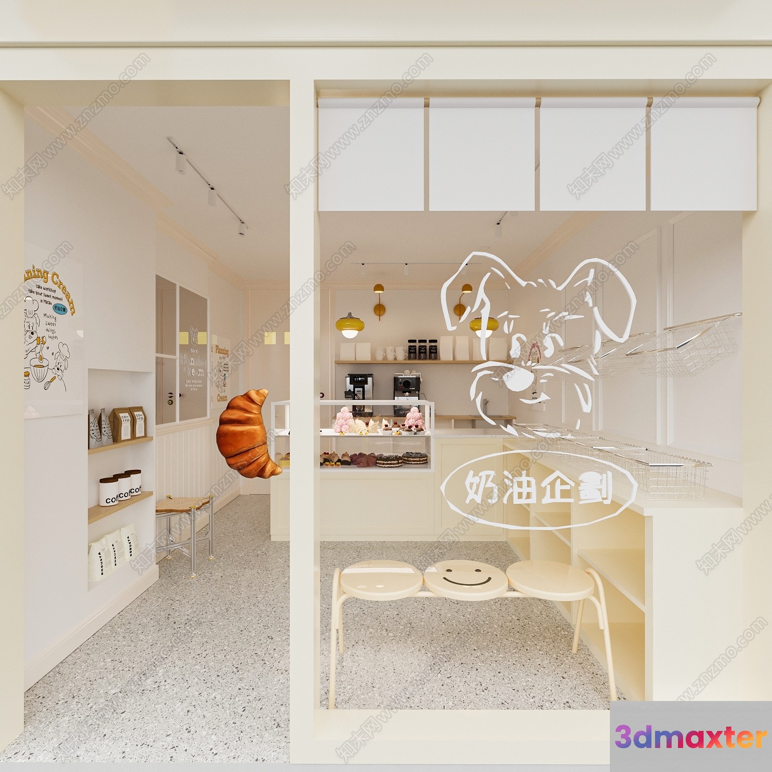 Modern Minimalist Bakery 3D Model - 14718 - VRAY Render