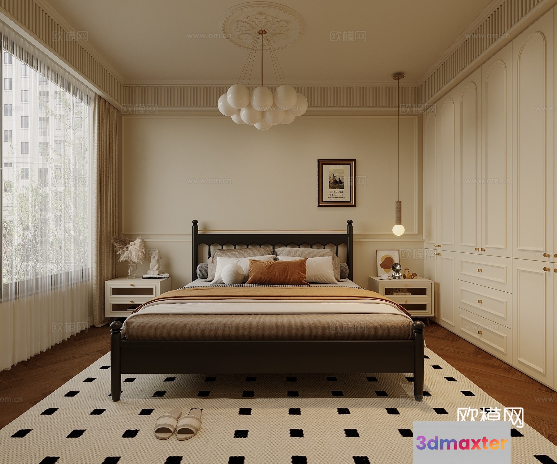 Cozy Bedroom 3D Model - 22521 - VRAY Render