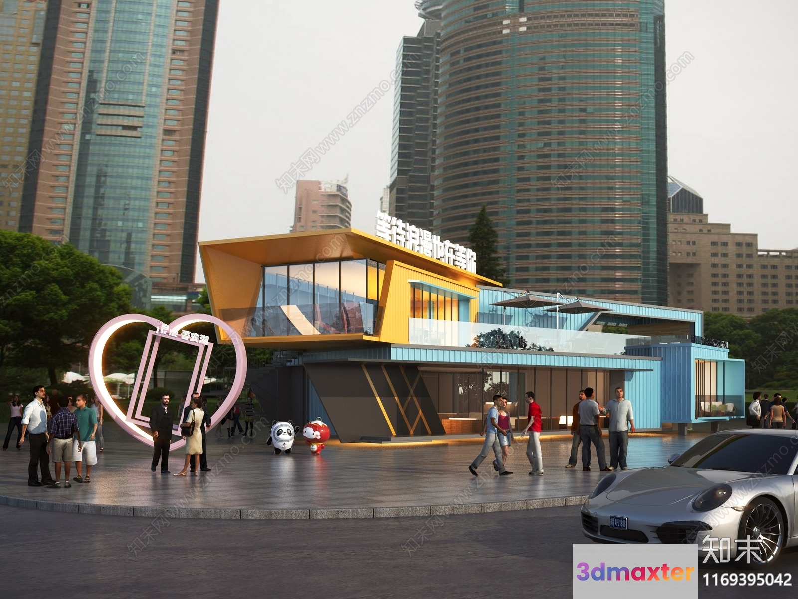 A City Street Scene 3D Model - 10495 - VRAY Render