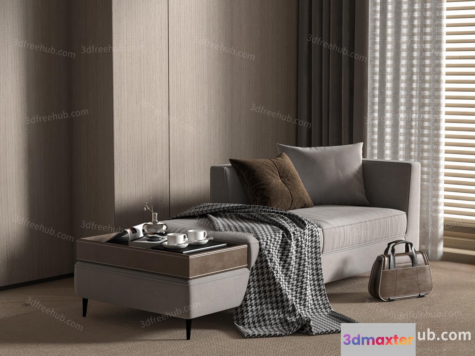 Cozy Living Room 3D Model - 20243 - VRAY Render