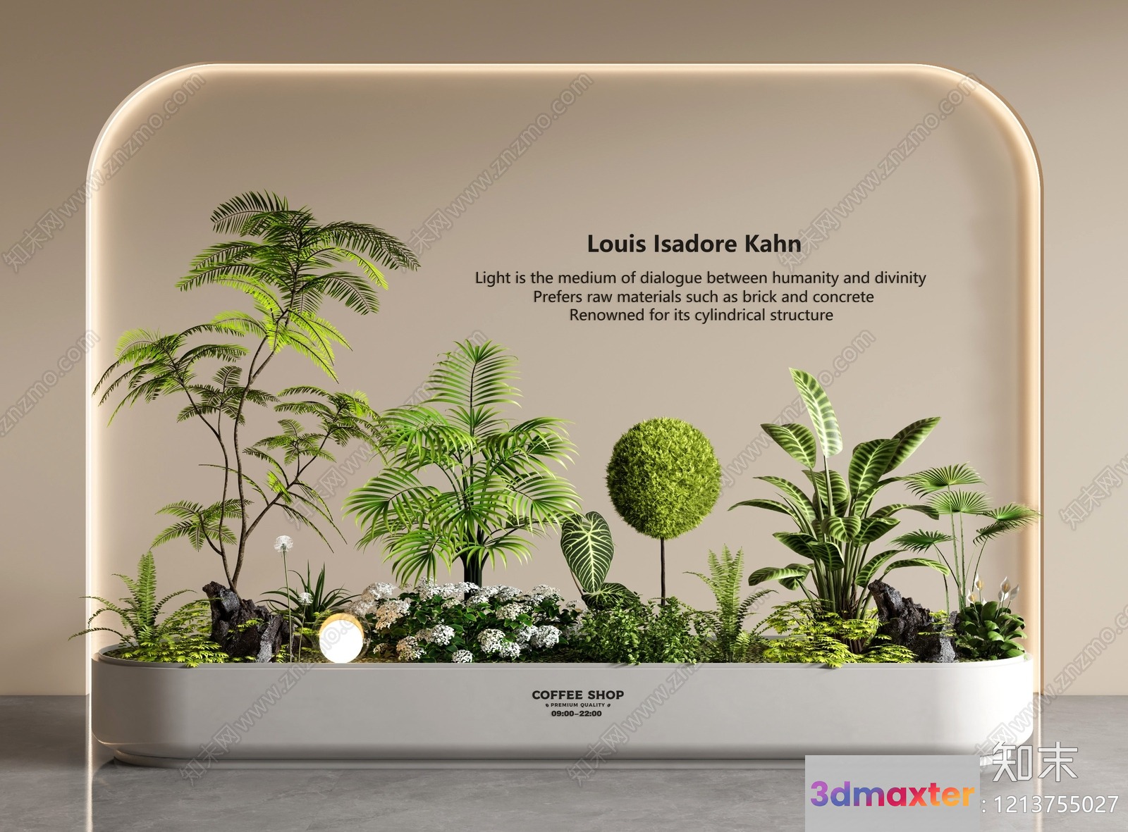 Modern Indoor Plant Display 3D Model - 17863 - VRAY Render