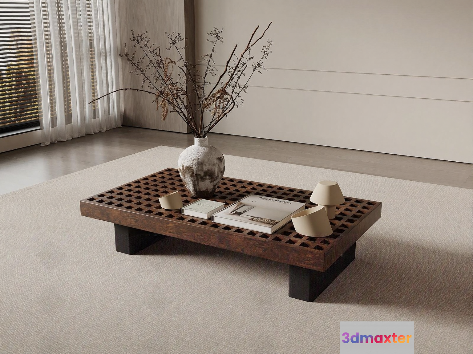 Modern Living Room 3D Model - 3860 - VRAY Render