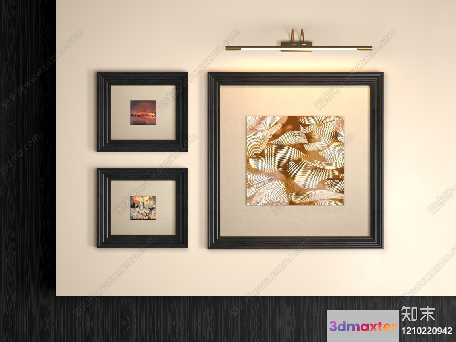 Gold Light Fixture 3D Model - 9270 - VRAY Render