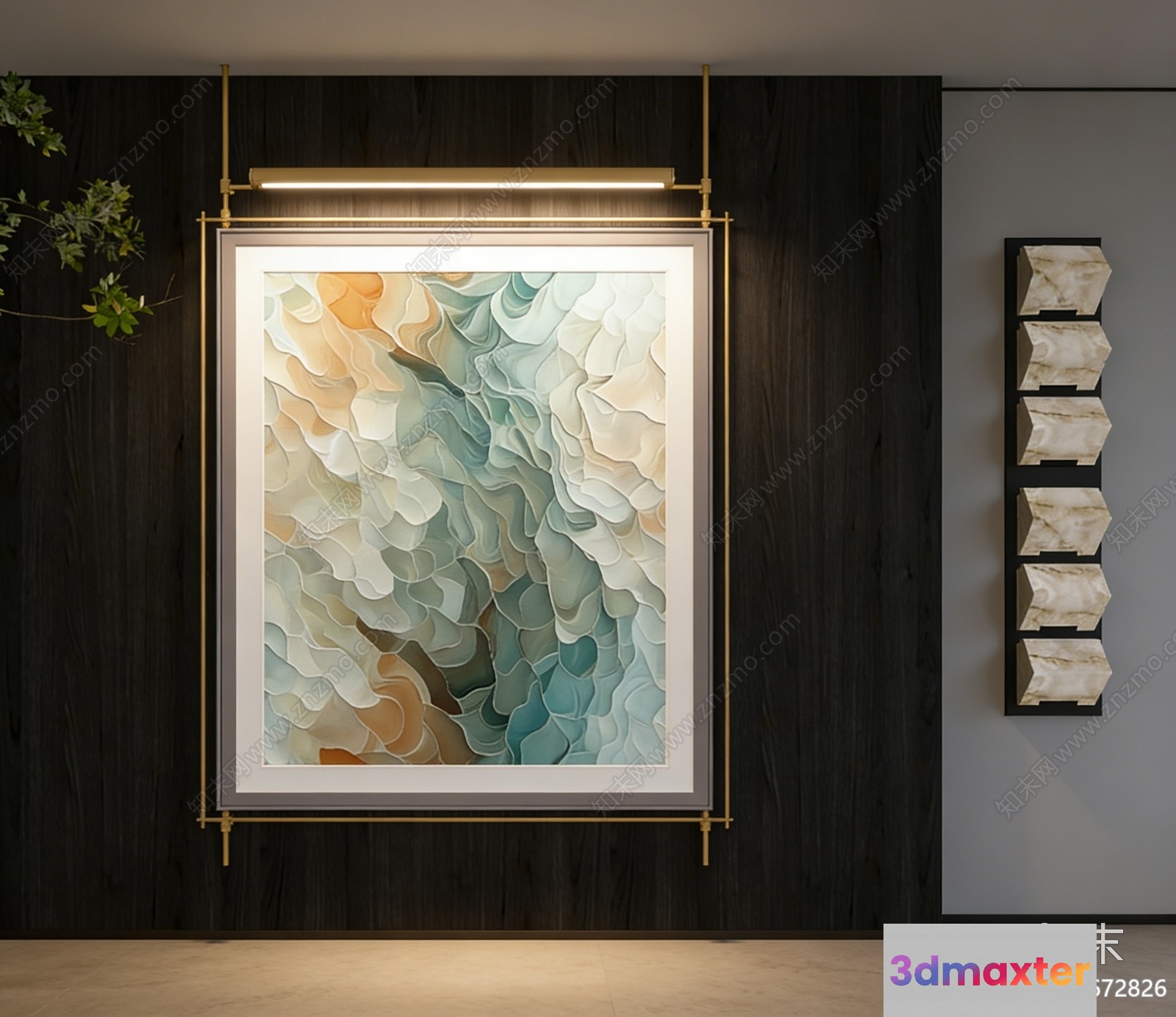 Modern Art Display 3D Model - 8018 - VRAY Render