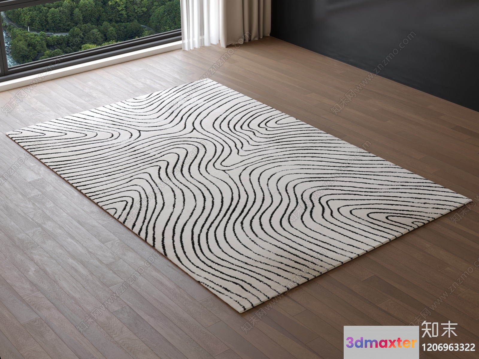 Modern Area Rug 3D Model - 8194 - VRAY Render