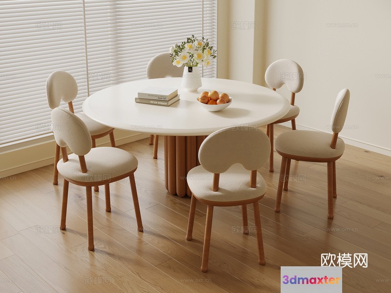 Wooden Dining Room Table 3D Model - 3722 - VRAY Render