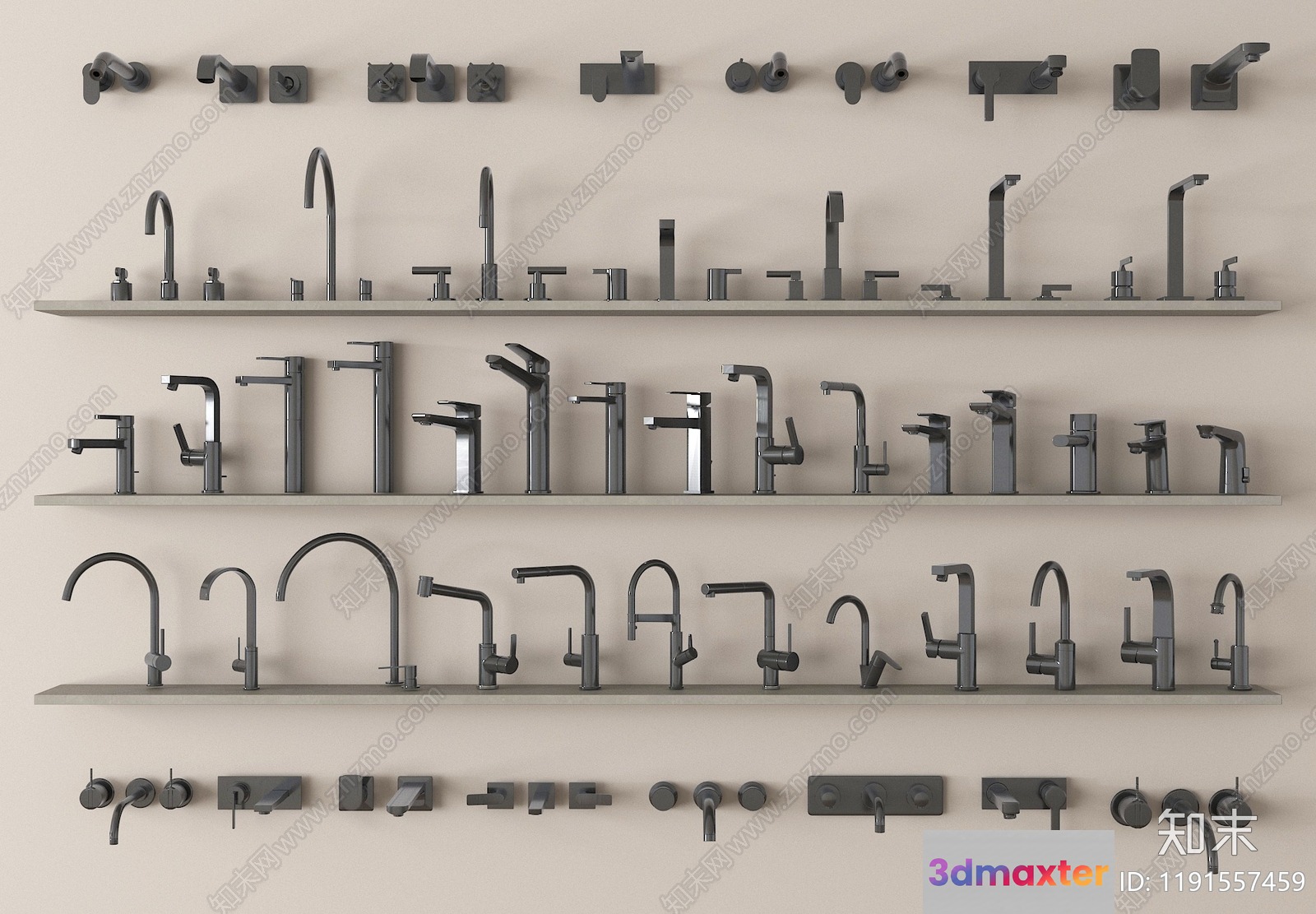 Modern Faucet Display 3D Model - 6873 - VRAY Render