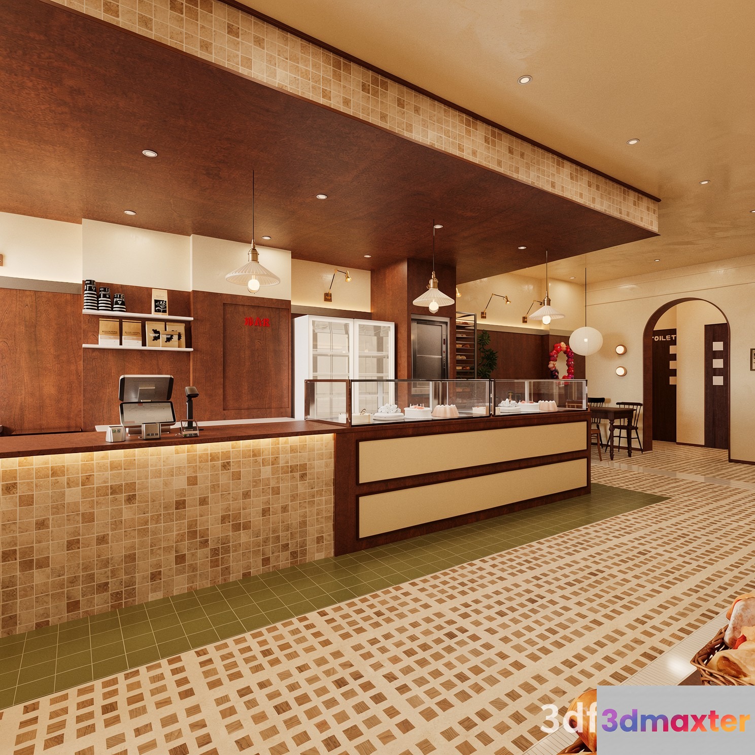 A Bakery Counter 3D Model - 6945 - VRAY Render