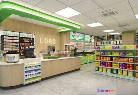 A Convenience Store 3D Model - 4484 - VRAY Render