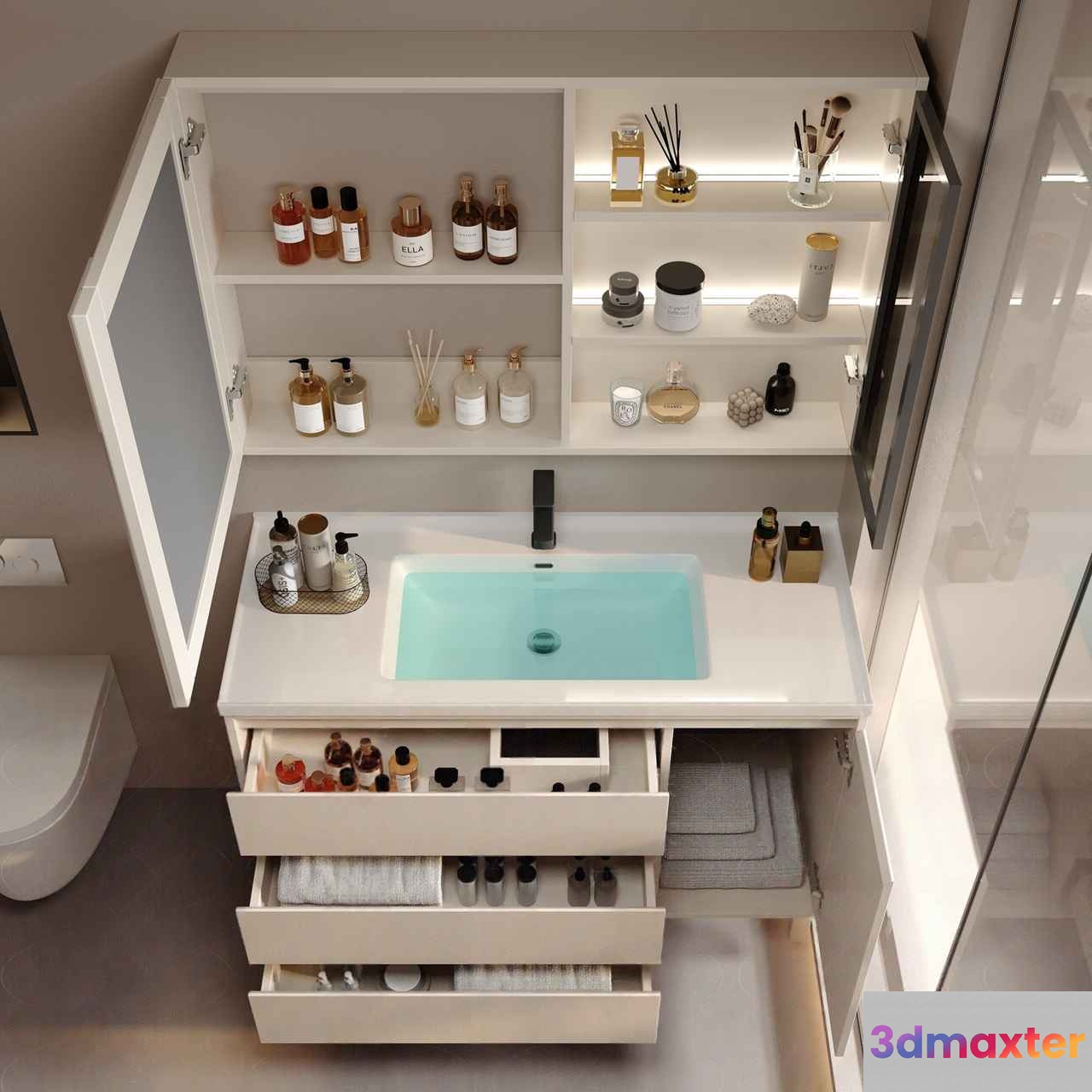 Modern Bathroom Vanity 3D Model - 3234 - VRAY Render