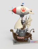 Airship Model 3D Model - 8210 - VRAY Render