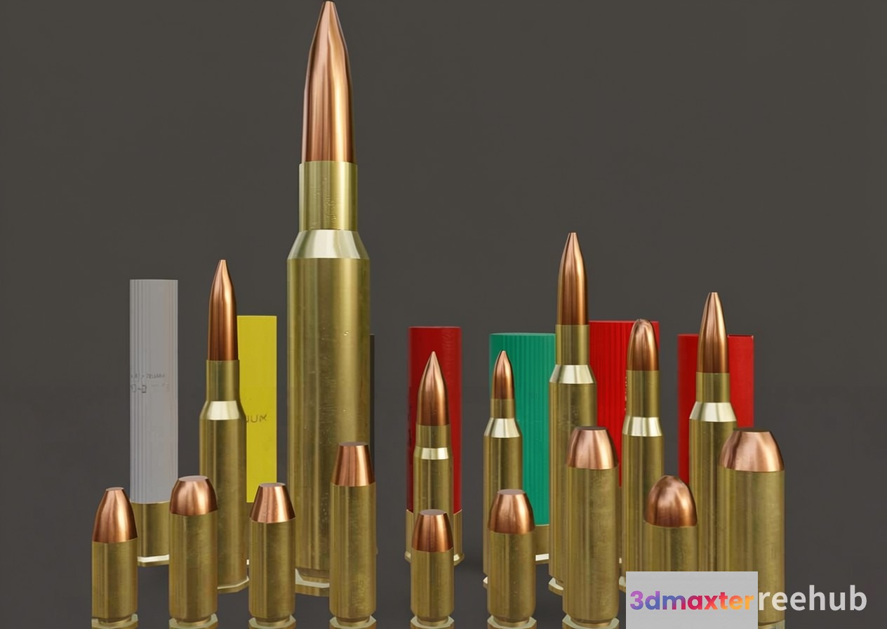 Gold Bullets 3D Model - 22291 - VRAY Render