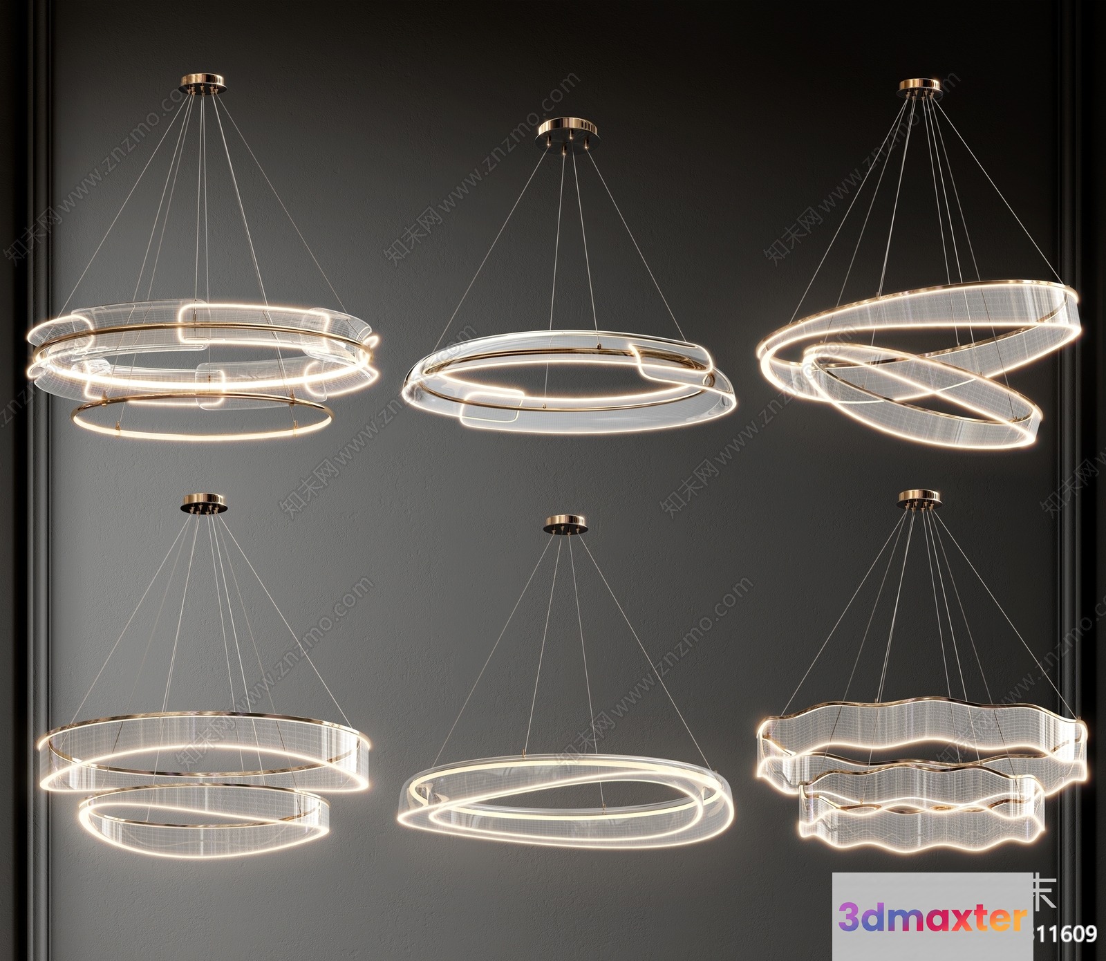 Modern Led Light Fixtures 3D Model - 21670 - VRAY Render