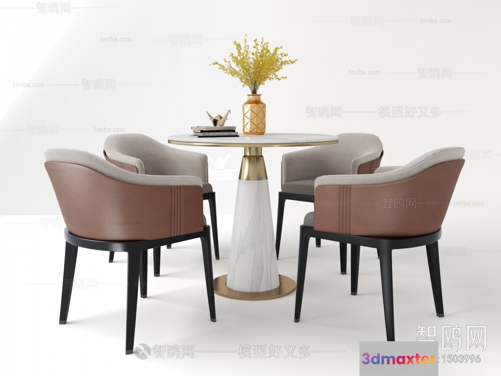 Modern Dining Set 3D Model - 22215 - VRAY Render