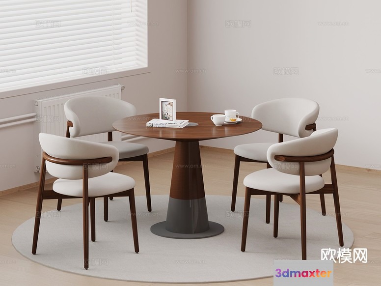 A Modern Dining Room 3D Model - 18232 - VRAY Render