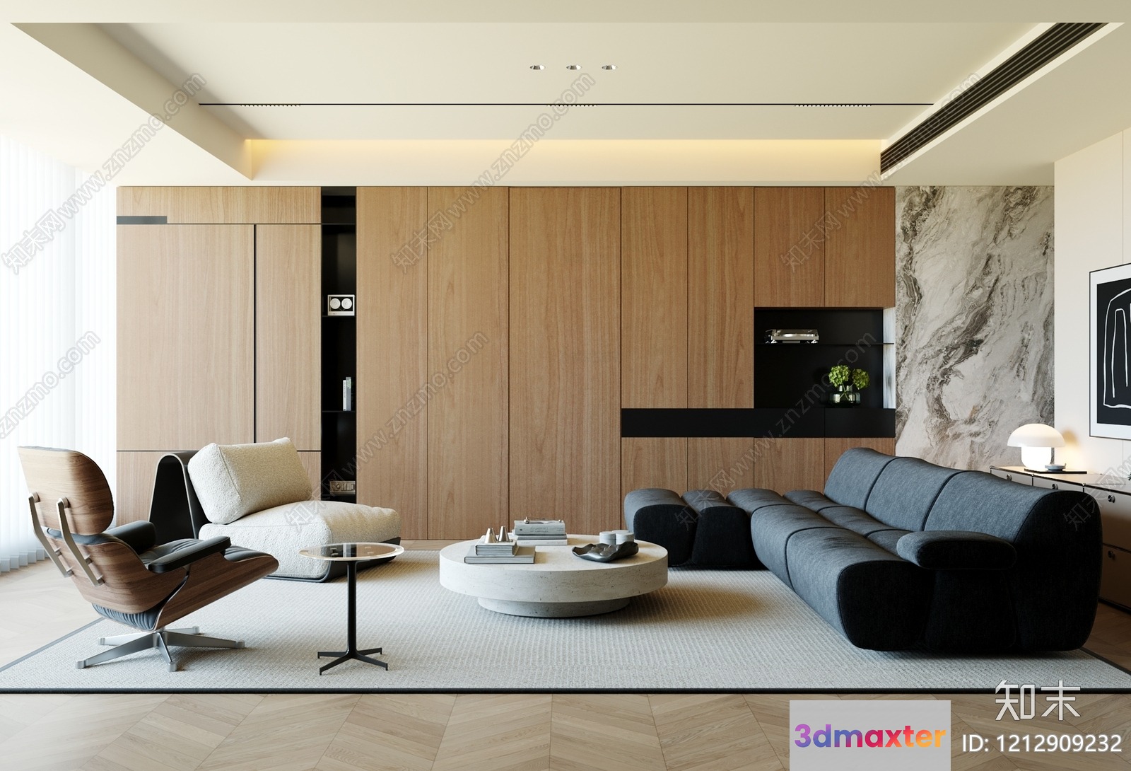 Modern Living Room 3D Model - 10733 - VRAY Render