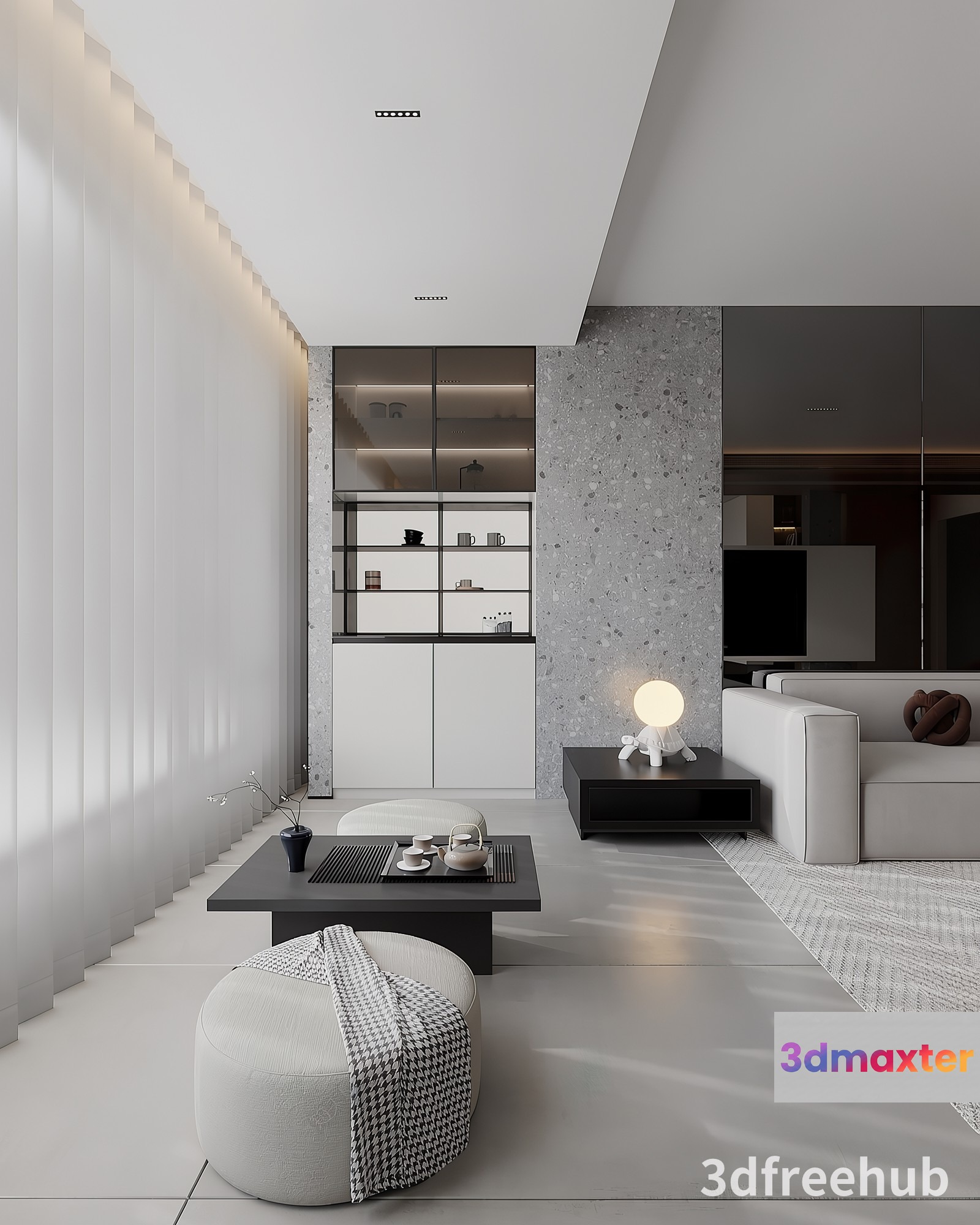 Modern Living Room 3D Model - 22914 - VRAY Render
