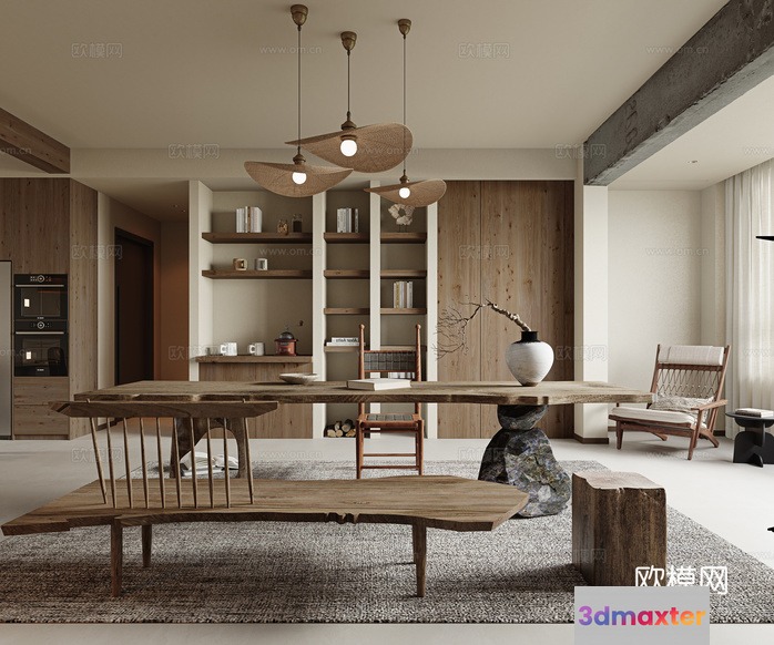 Modern Living Room 3D Model - 7718 - VRAY Render