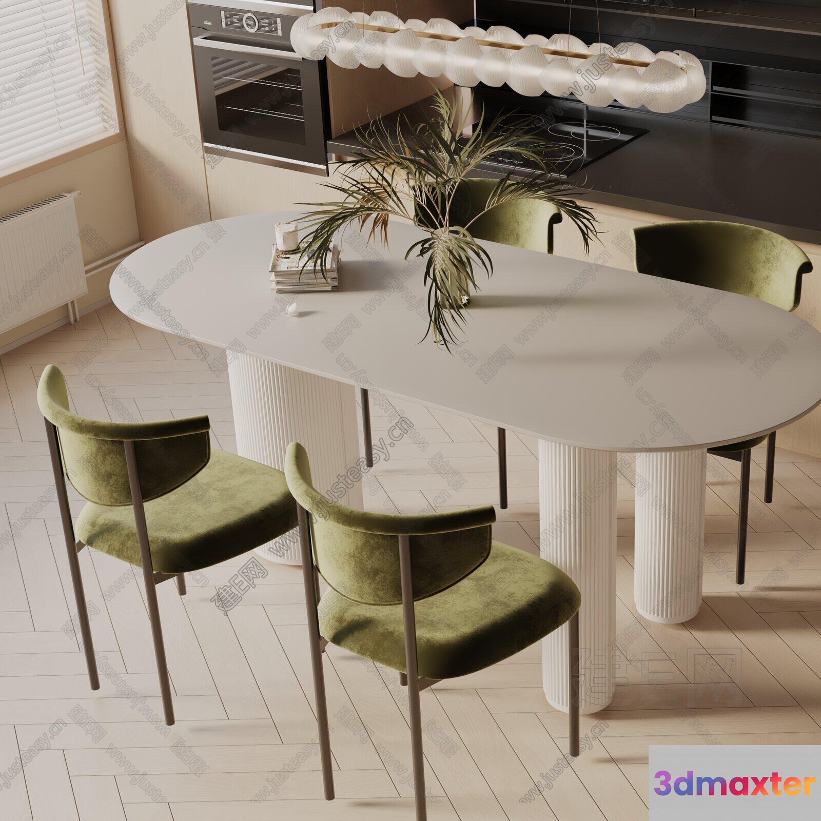 Modern Dining Room 3D Model - 976 - VRAY Render