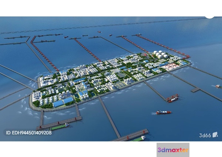 A 3D Rendering Of A Cityscape Likely A Futuristic Urban Development 3D Model - 10708 - VRAY Render