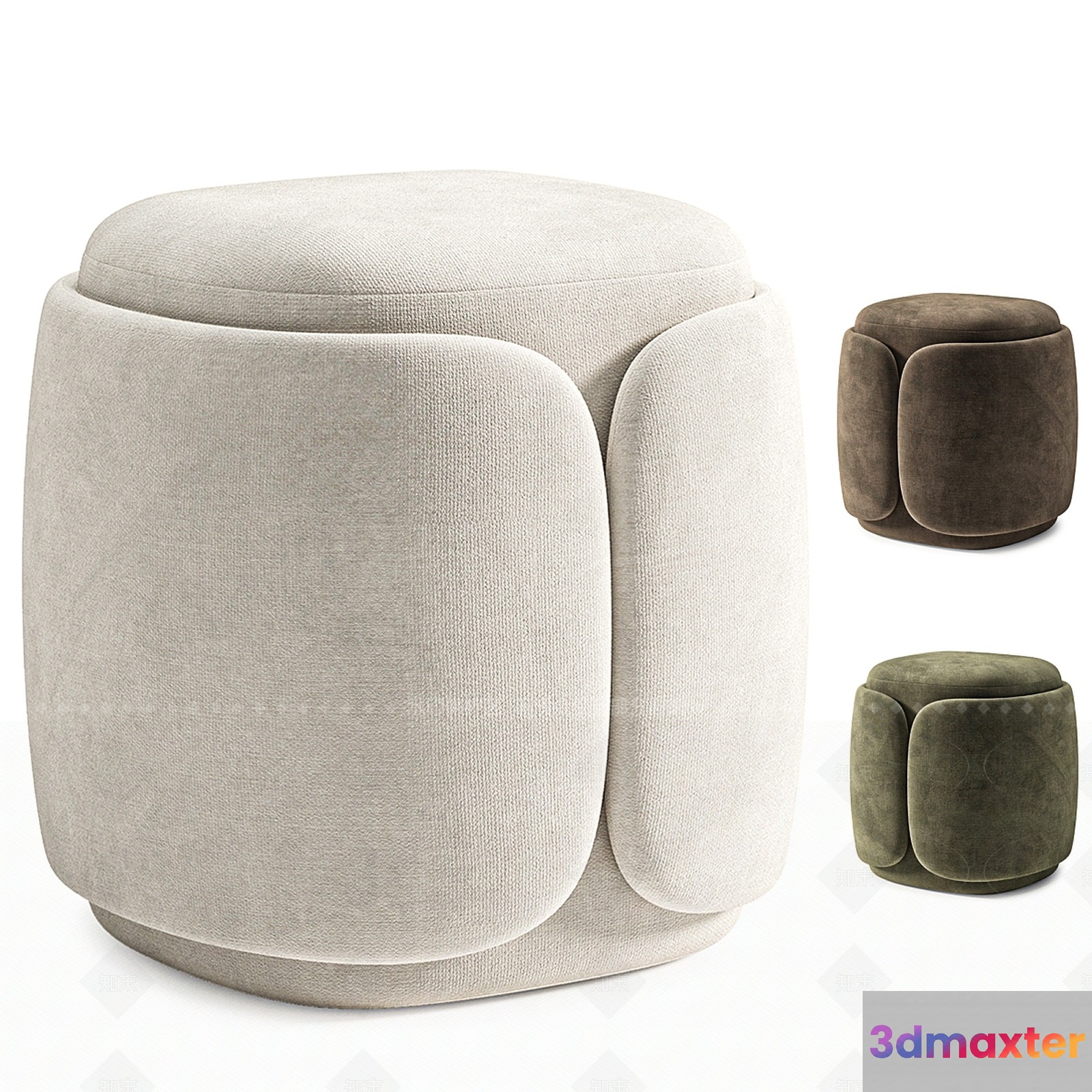 Modern Ottoman Design 3D Model - 459 - VRAY Render