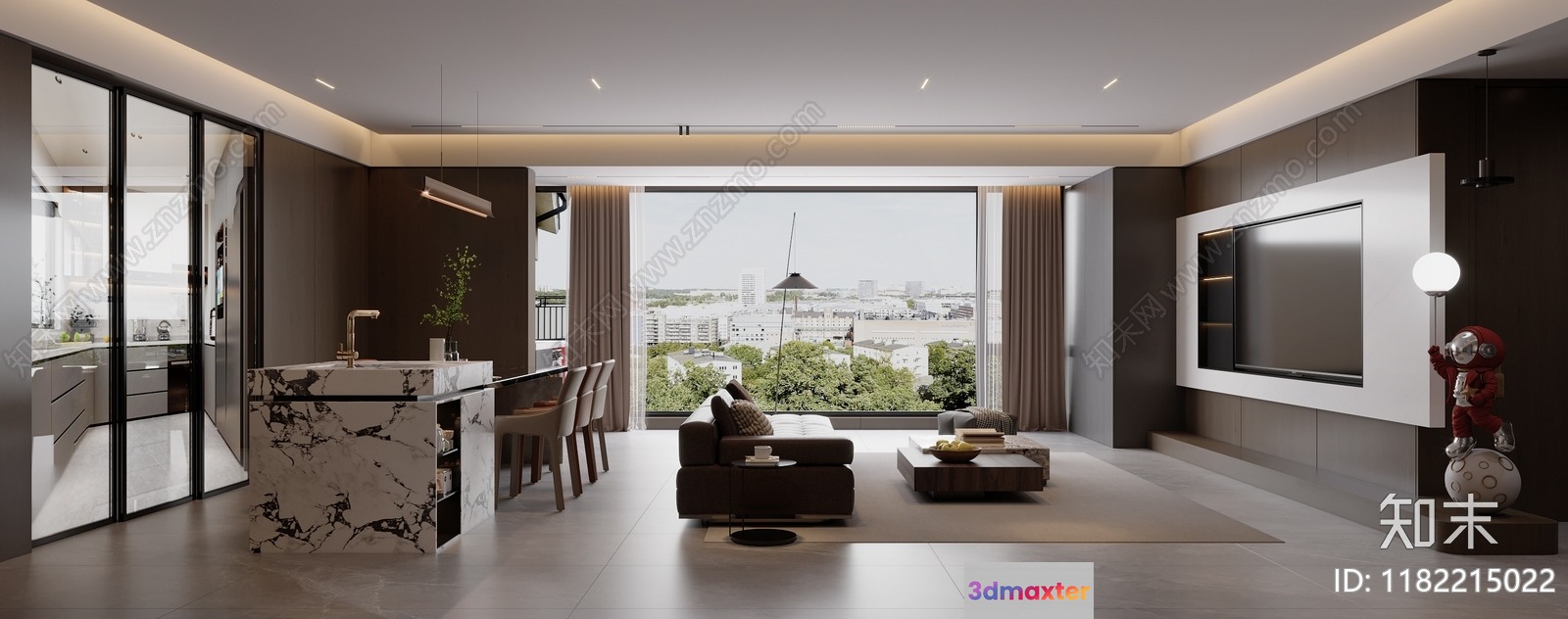 Modern Living Room 3D Model - 7852 - VRAY Render