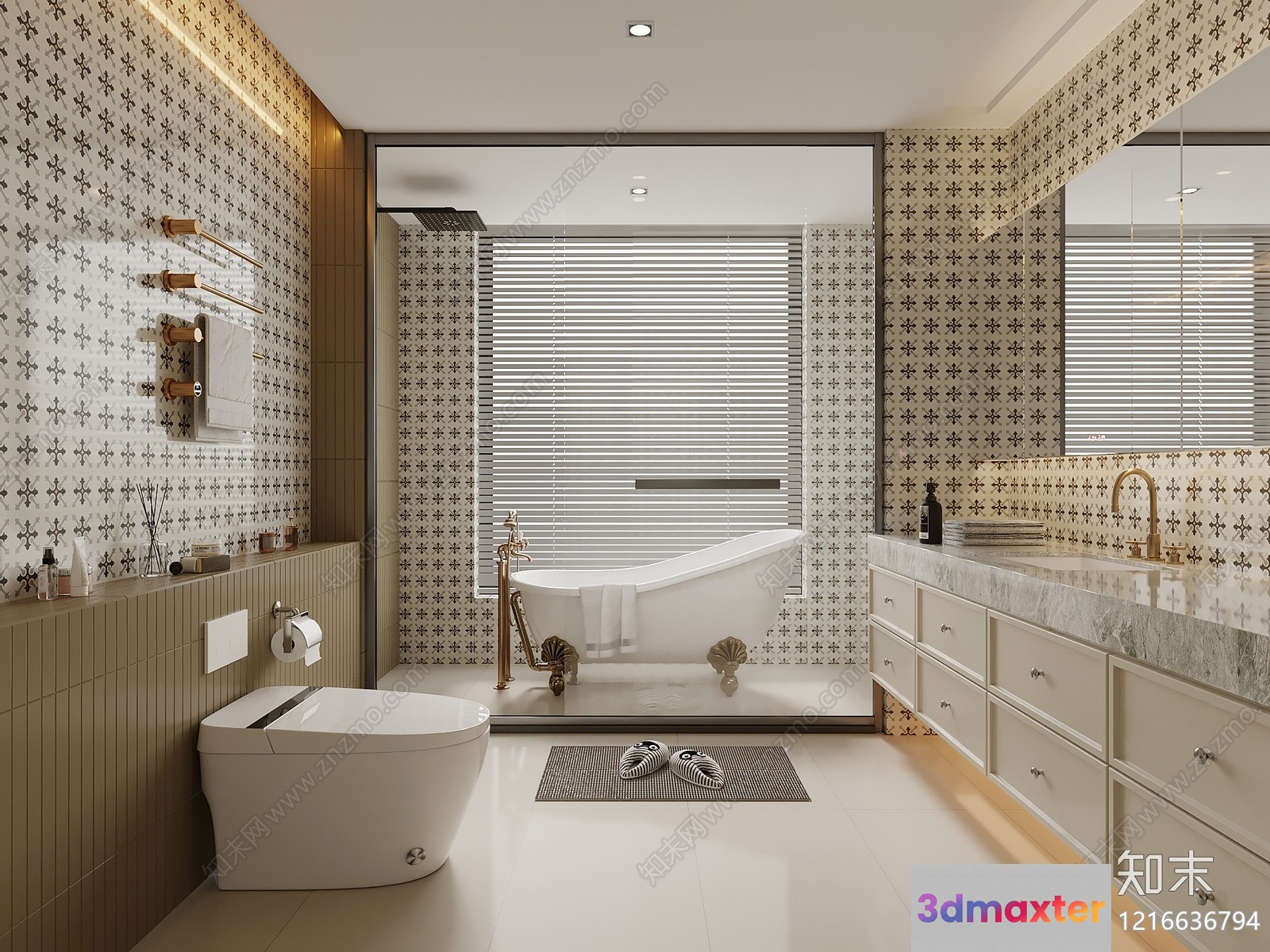 Modern Bathroom 3D Model - 15279 - VRAY Render