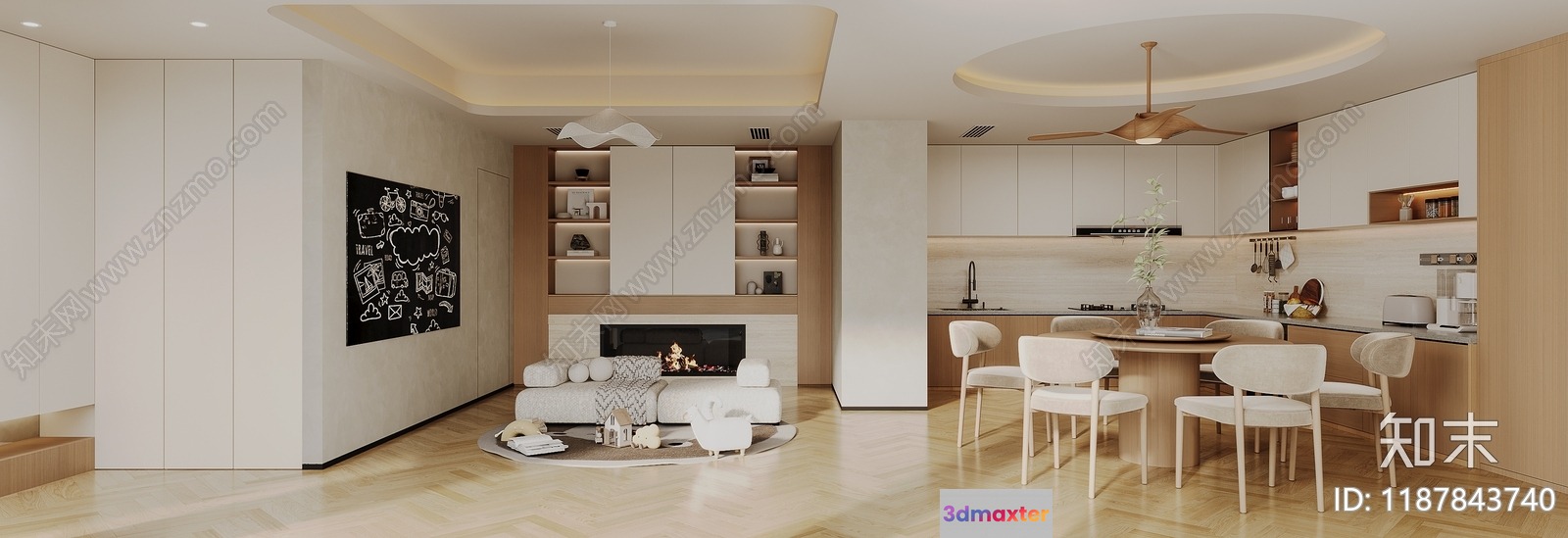 Modern Living Room 3D Model - 11011 - CORONA Render