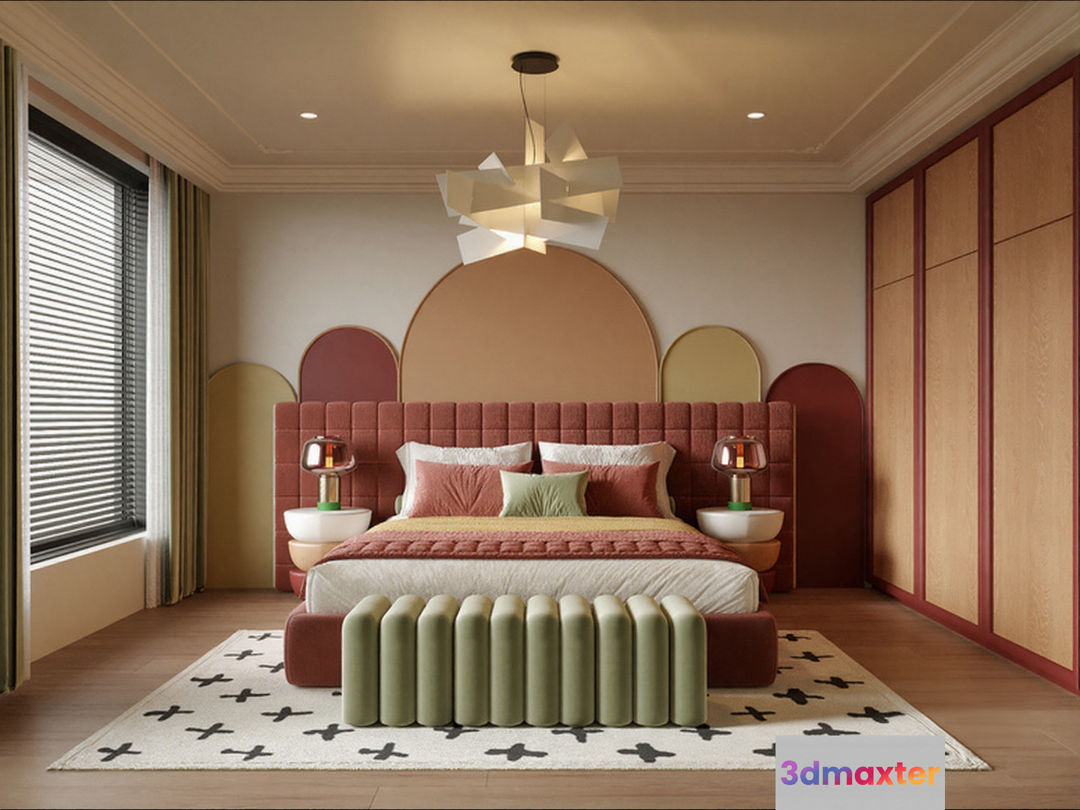 Cozy Modern Bedroom 3D Model - 9619 - CORONA Render