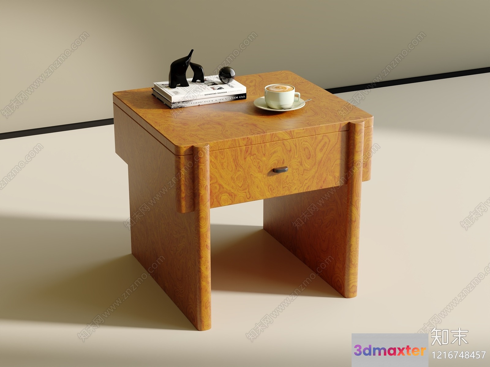 Small Wooden Table 3D Model - 15877 - VRAY Render