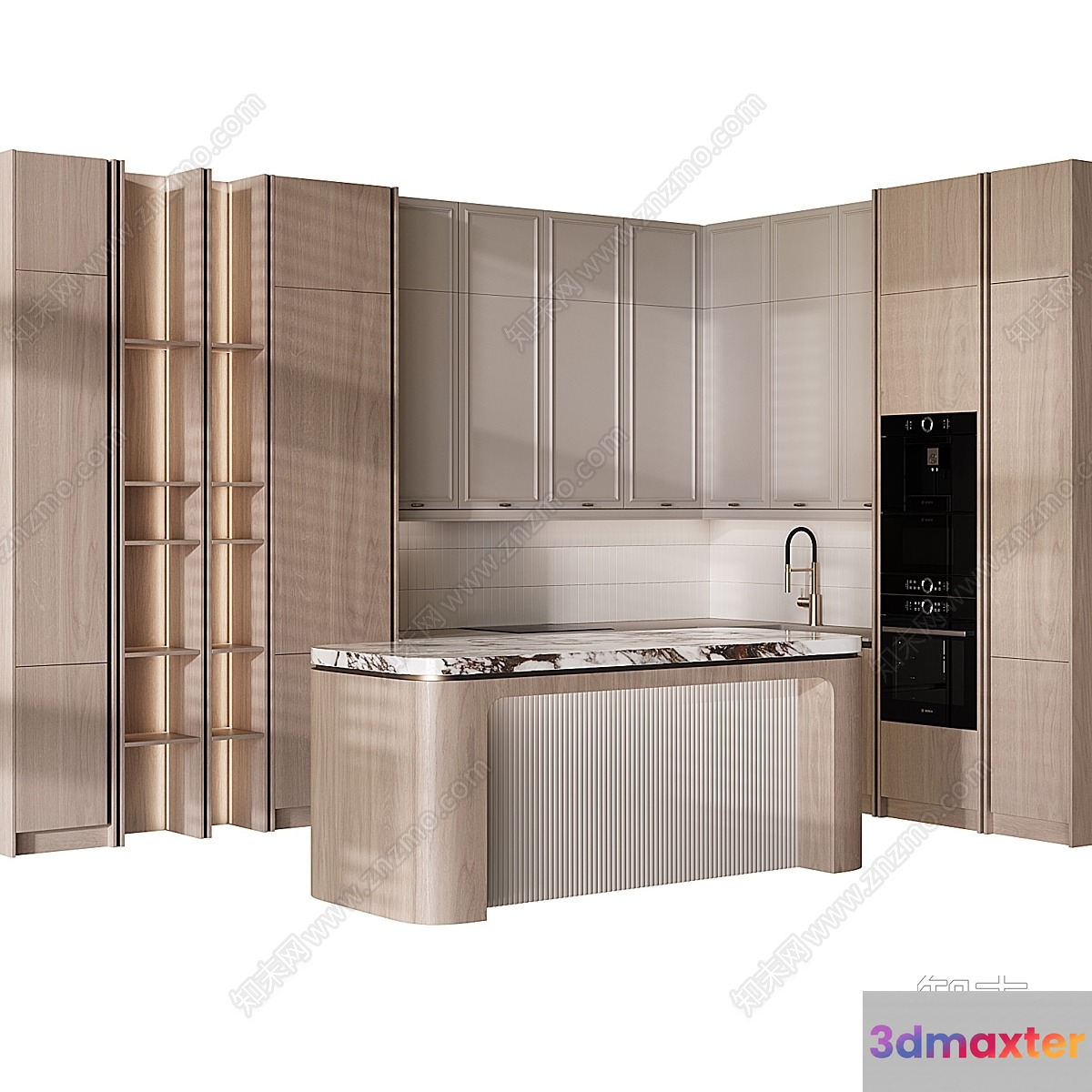 A Modern Kitchen 3D Model - 10111 - VRAY Render