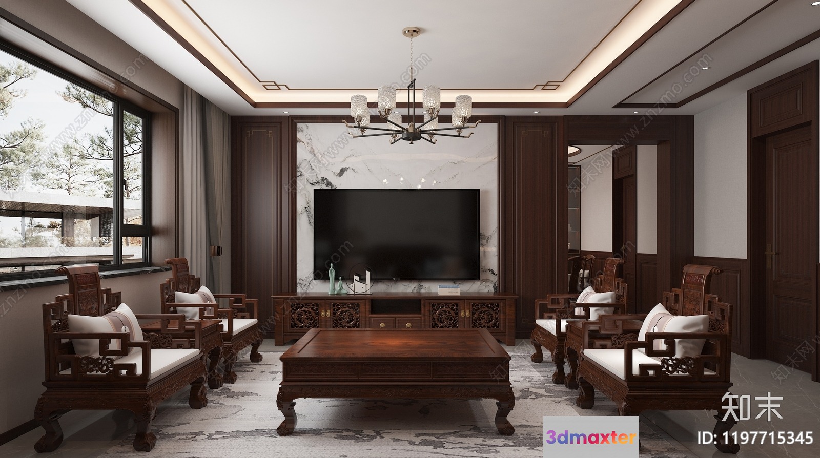 Modern Living Room 3D Model - 8876 - VRAY Render