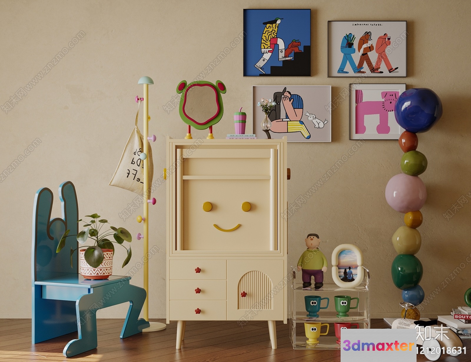 A Whimsical Children'S Room 3D Model - 3280 - VRAY Render