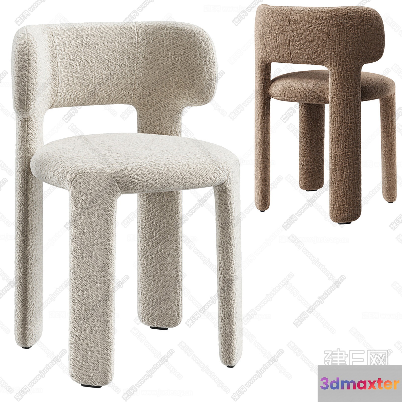 Furry Beige Chair 3D Model - 9723 - VRAY Render