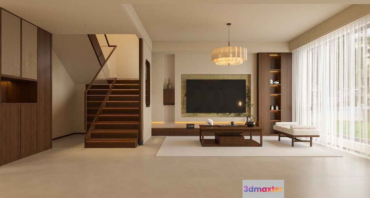 Modern Living Room 3D Model - 2762 - VRAY Render
