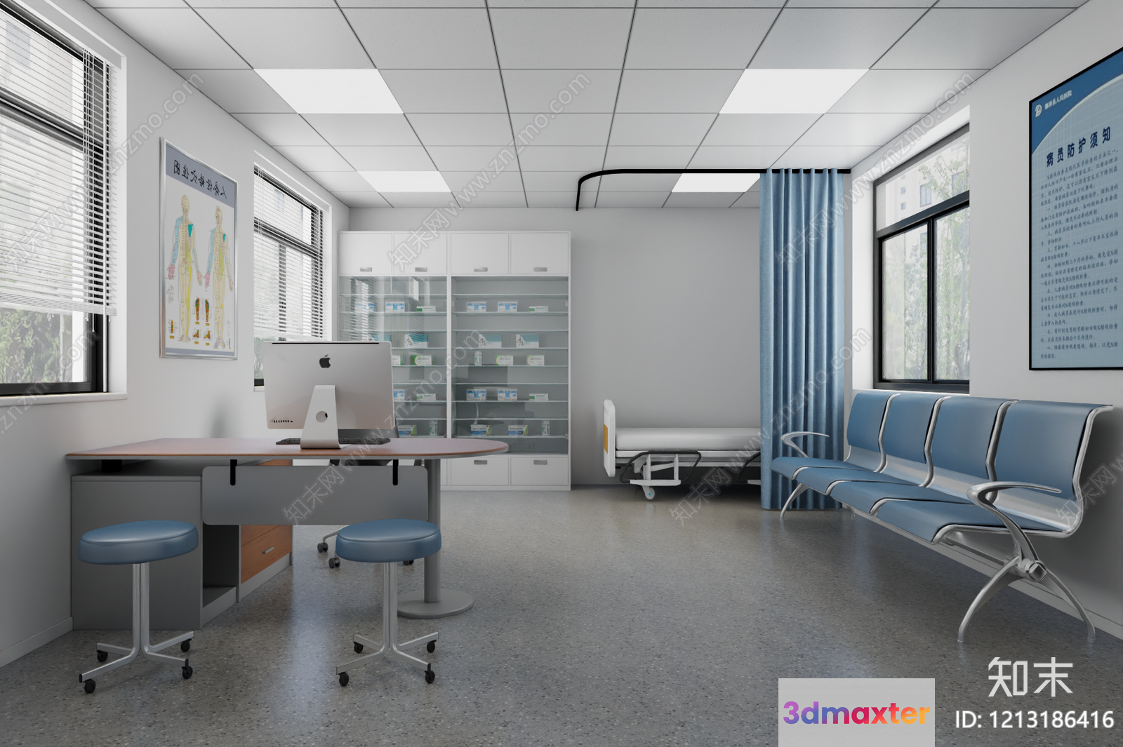 A Medical Office 3D Model - 15245 - VRAY Render