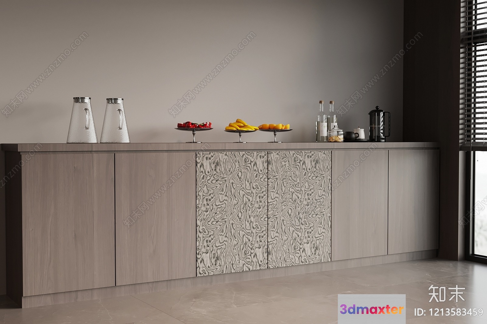 A Modern Kitchen Island 3D Model - 23458 - VRAY Render