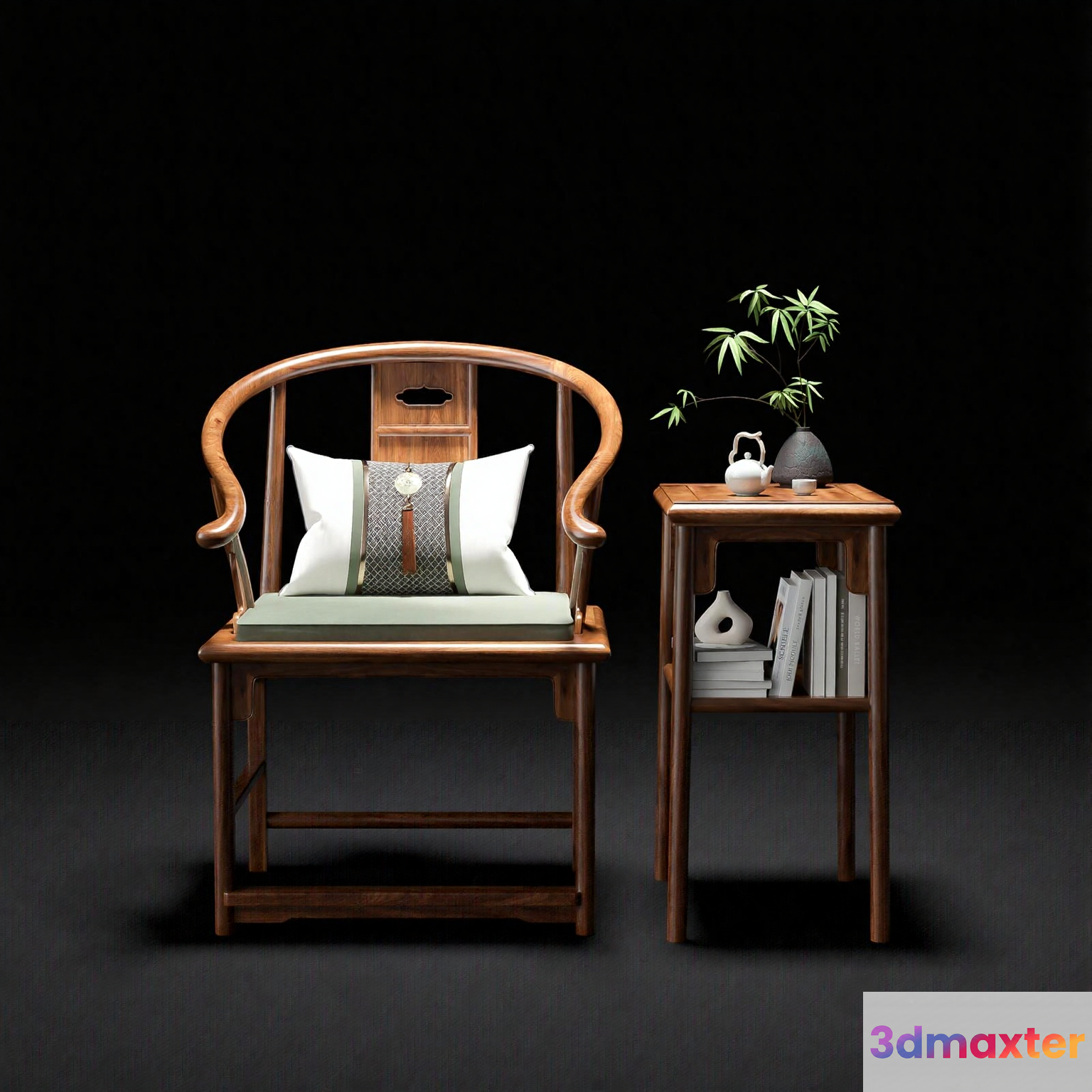 Wooden Chair And Table 3D Model - 7708 - VRAY Render