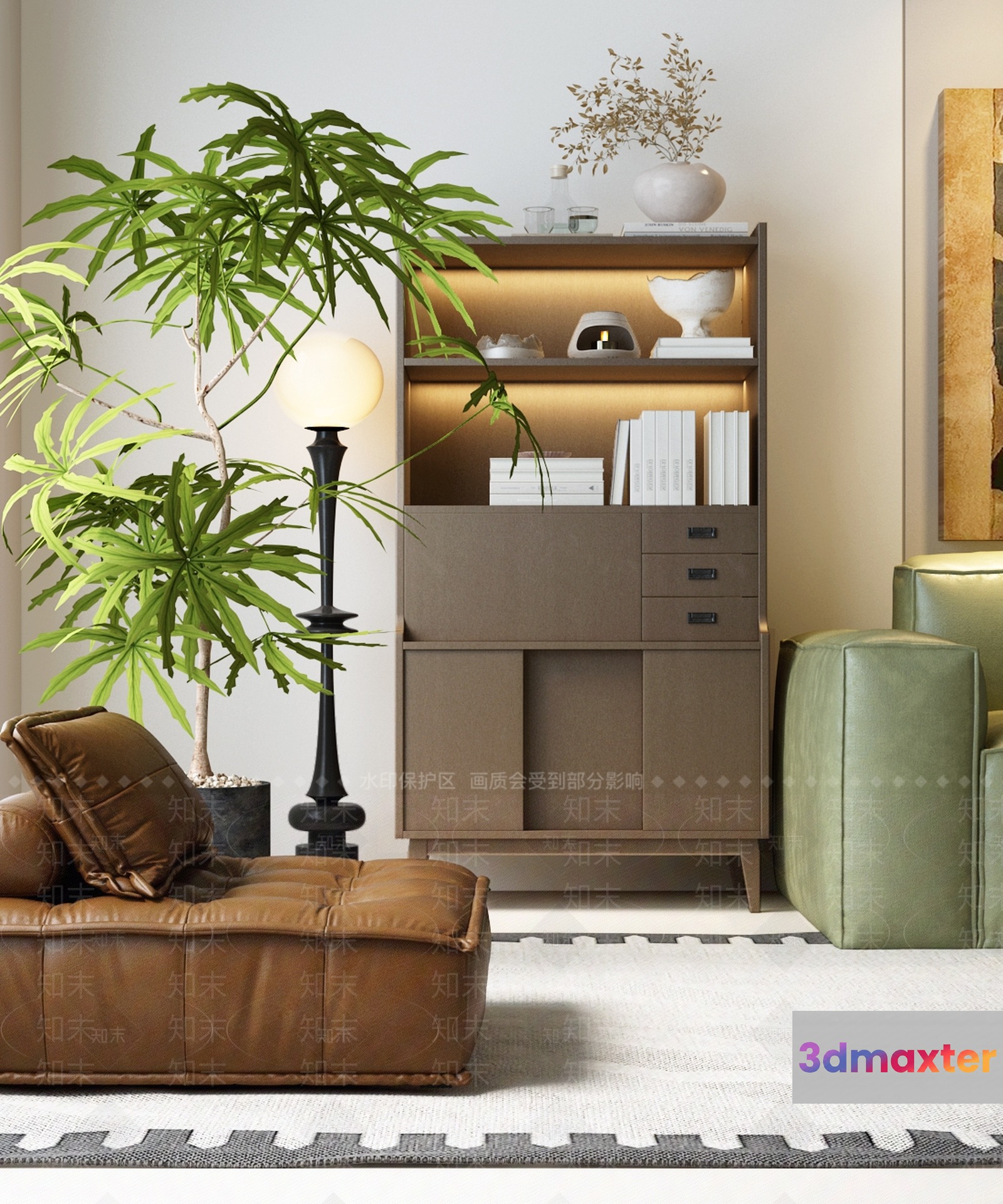Modern Living Room 3D Model - 7142 - VRAY Render