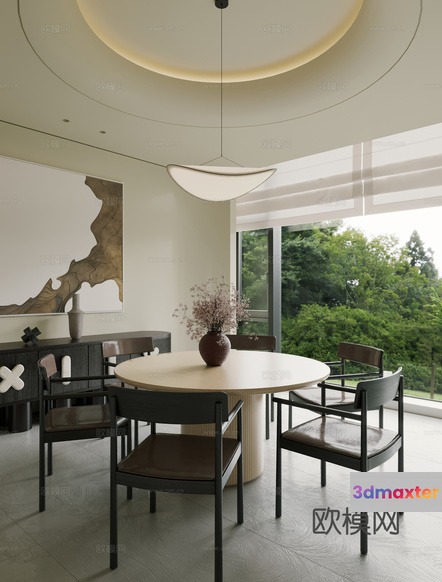 Modern Dining Room 3D Model - 4187 - CORONA Render