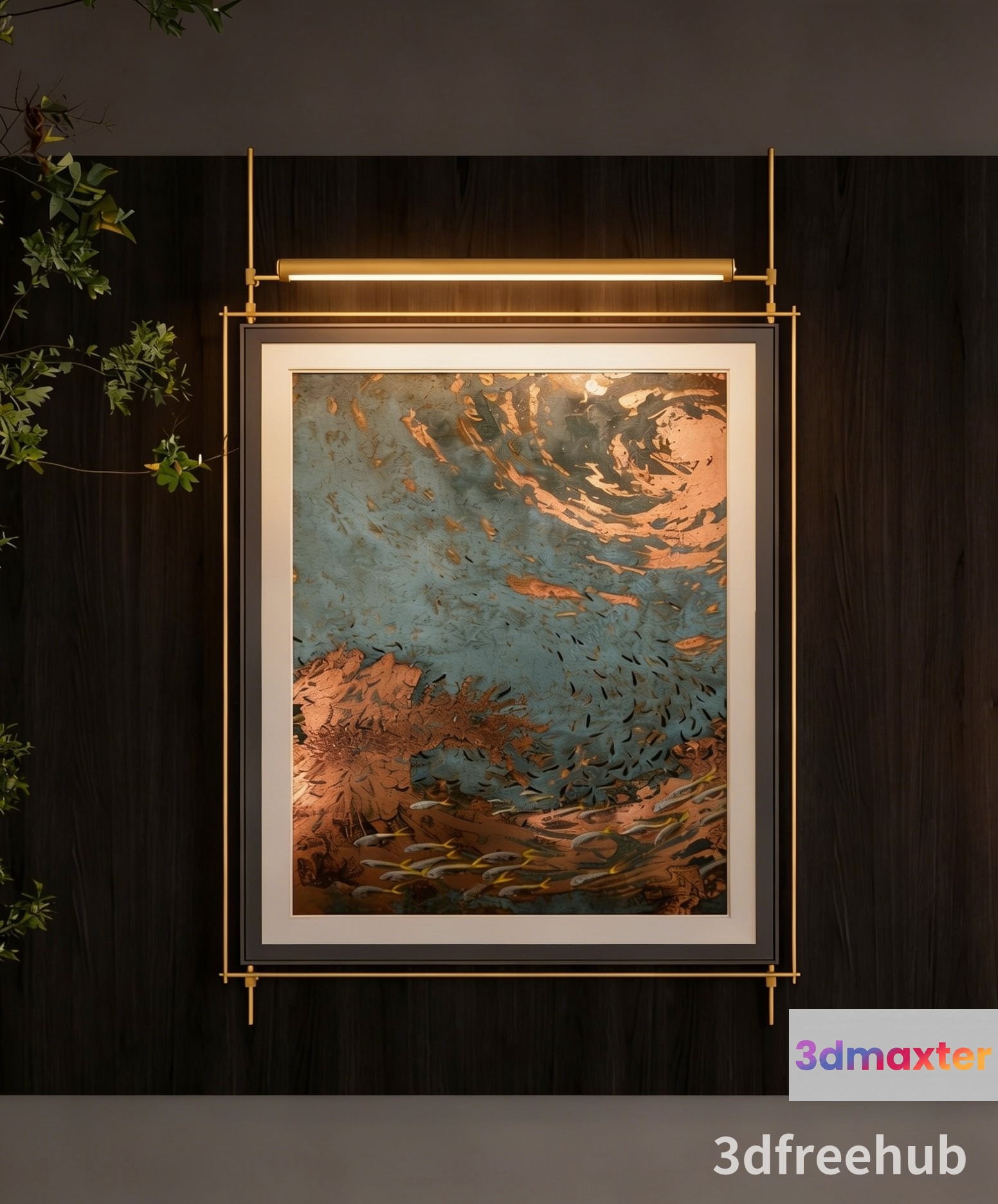 Gold Light Fixture 3D Model - 21946 - VRAY Render