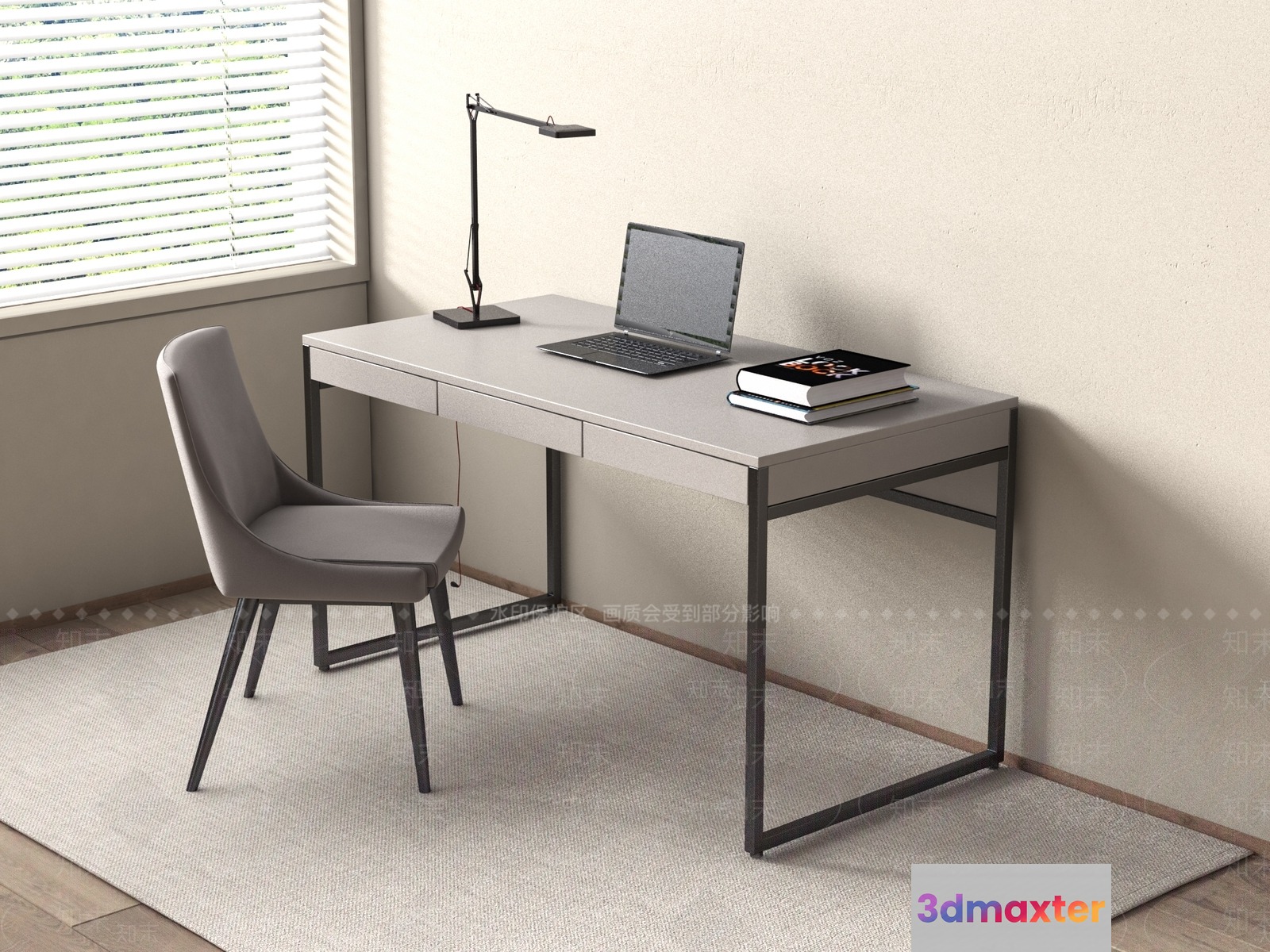 Modern Home Office Setup 3D Model - 20424 - VRAY Render