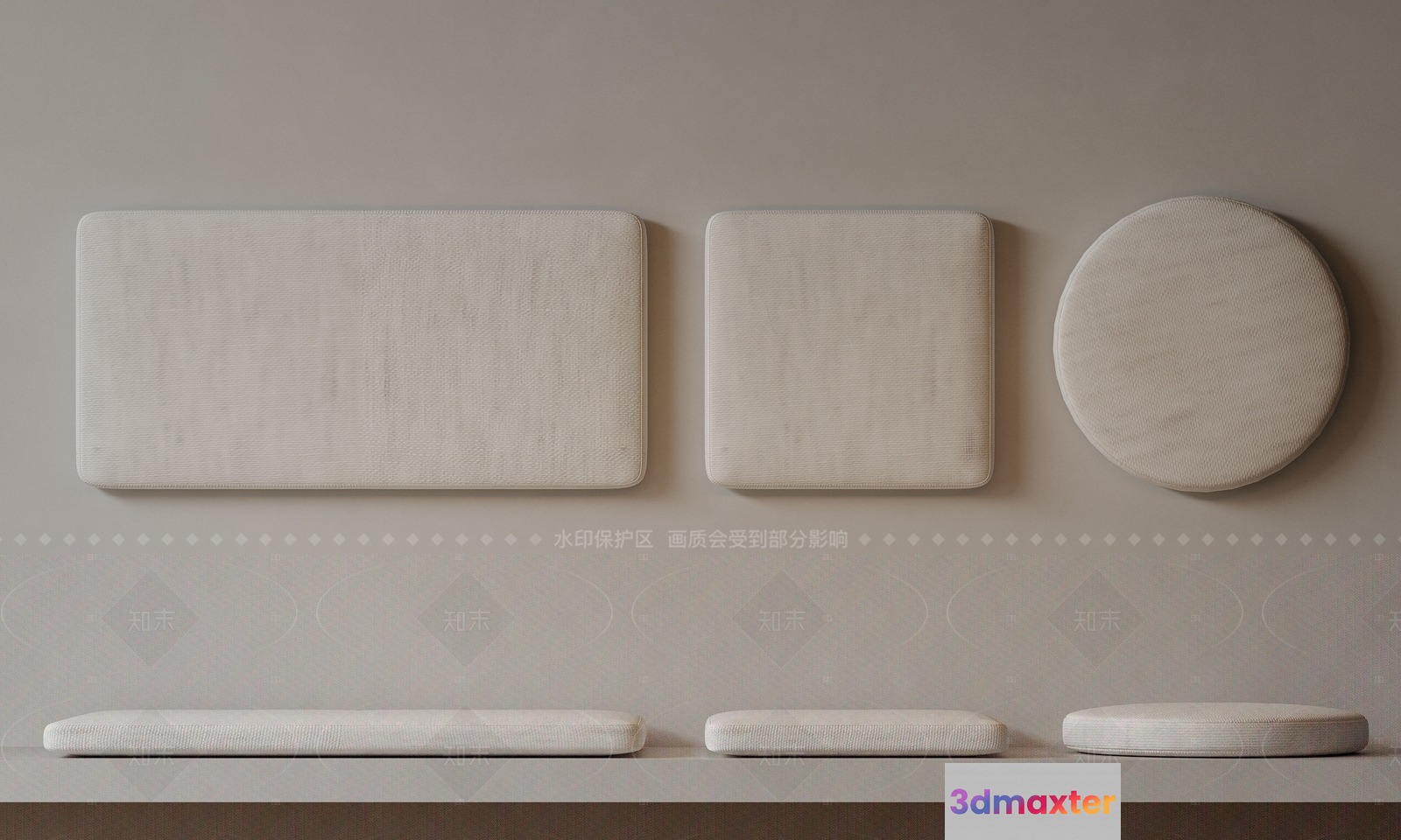 White Wall Decorations 3D Model - 808 - CORONA Render