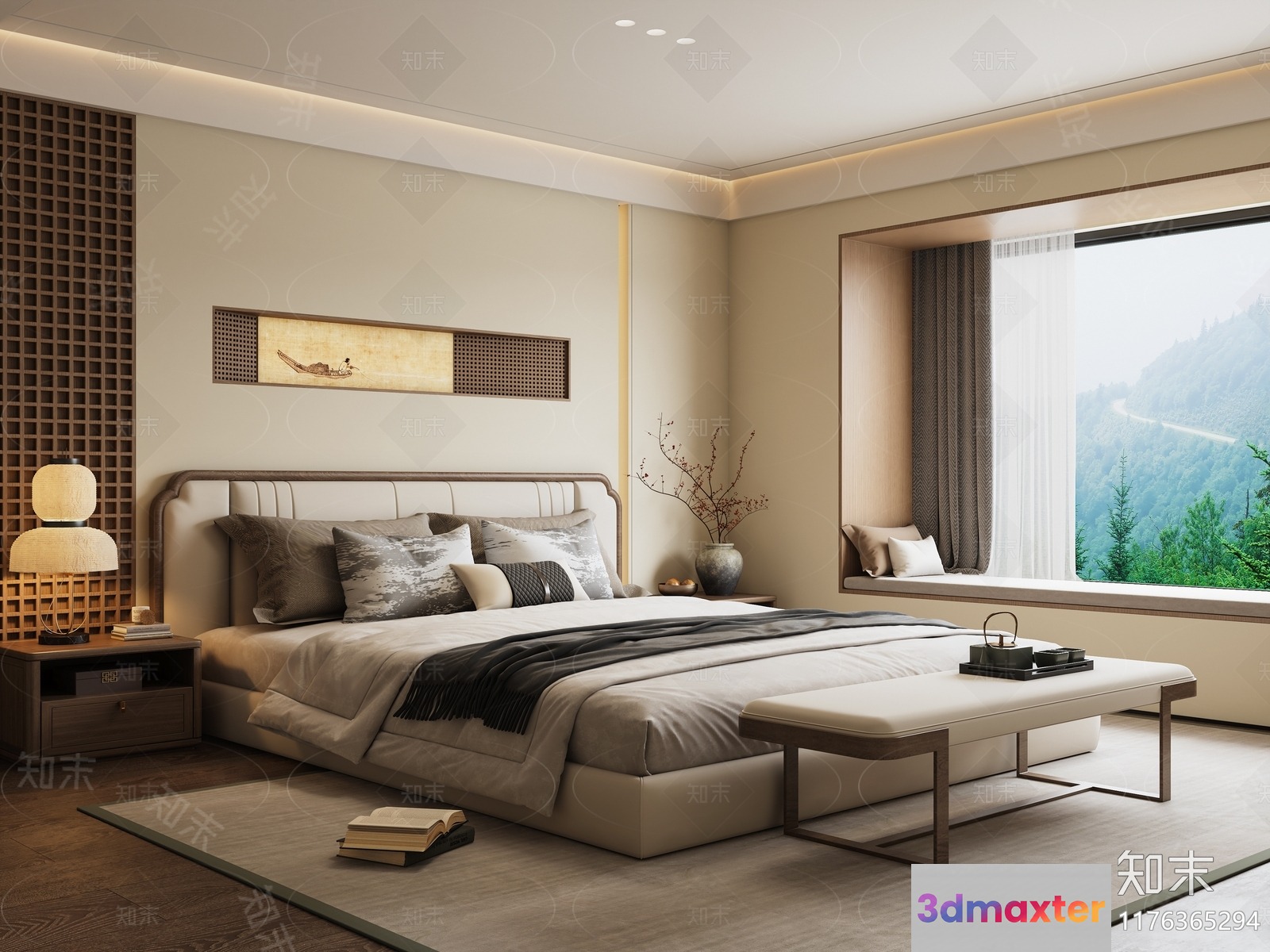 Cozy Bedroom 3D Model - 11077 - VRAY Render