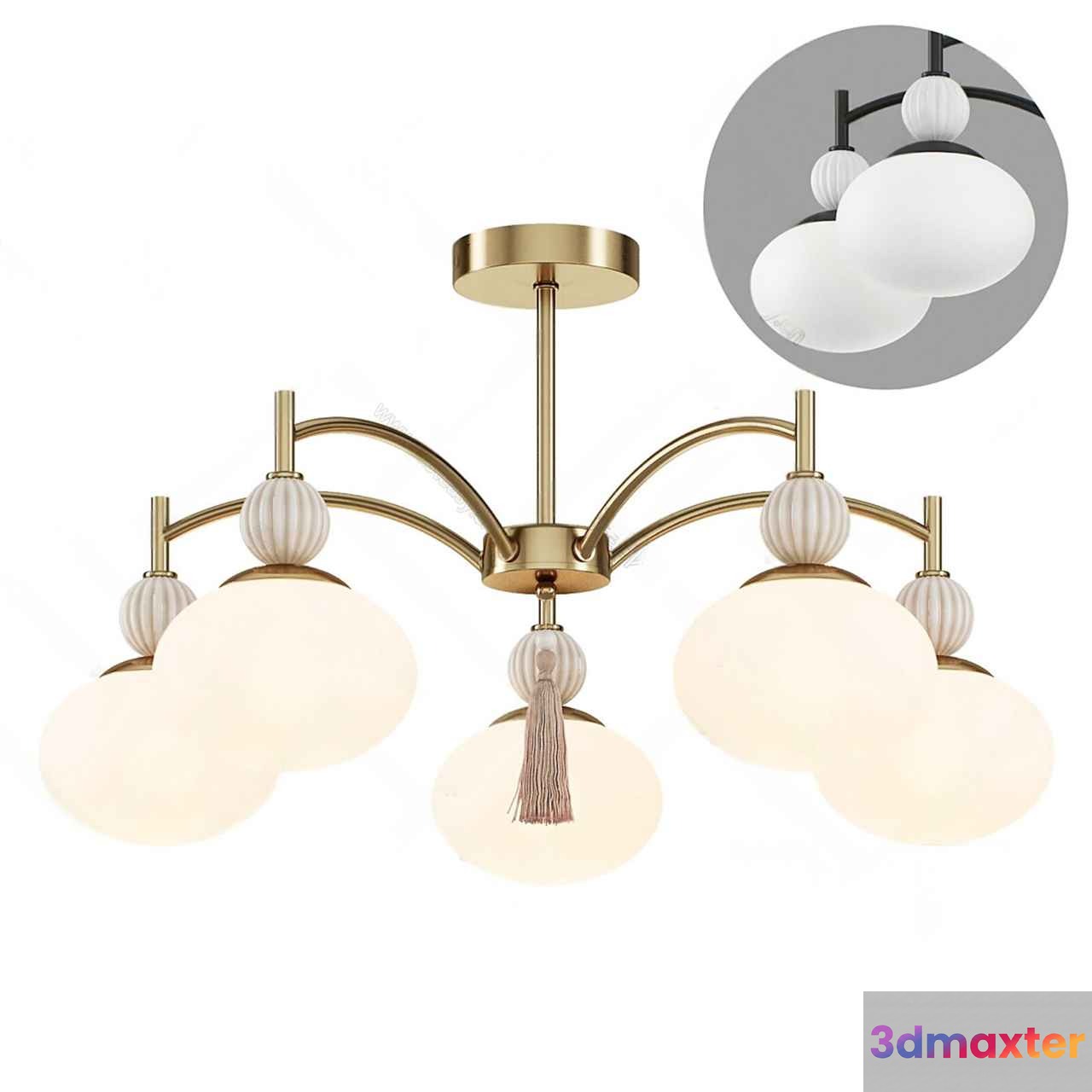 Gold Light Fixture 3D Model - 8506 - CORONA Render