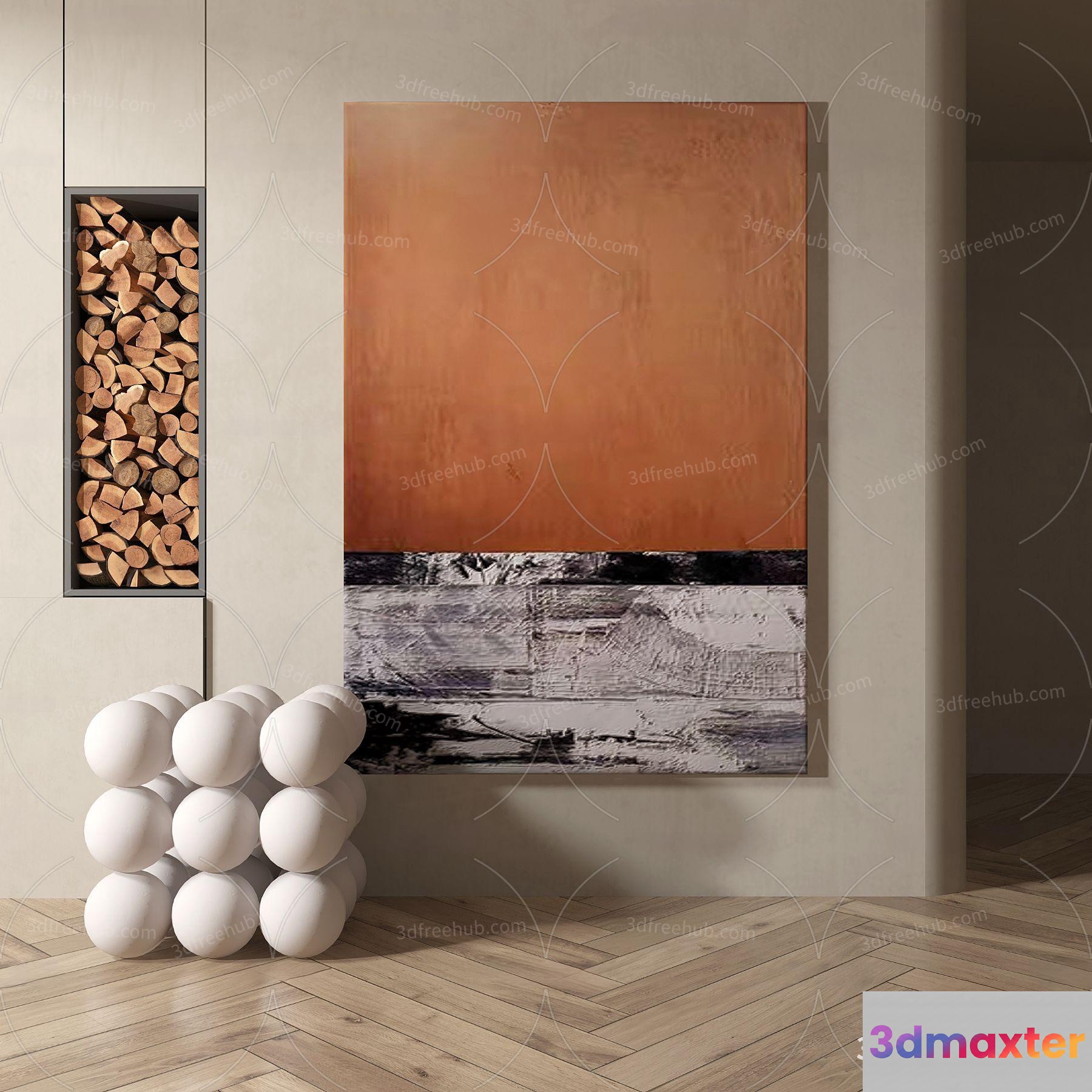 A Modern Living Room 3D Model - 23438 - VRAY Render