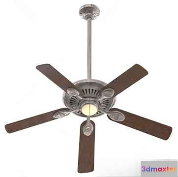 Silver And Brown Ceiling Fan 3D Model - 7220 - VRAY Render